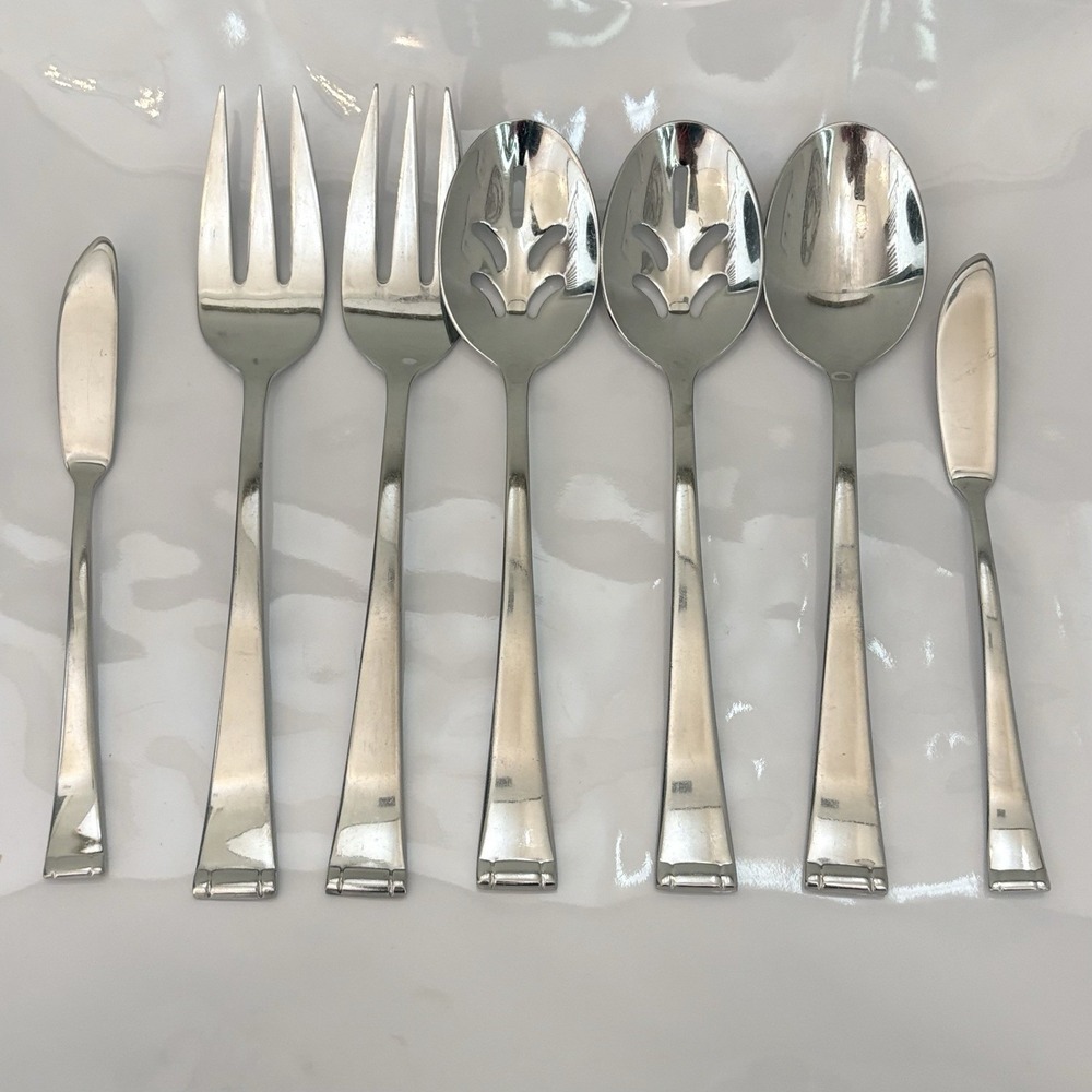 Reed & Barton Glossy 18/10 Stainless 7 pc HOSTESS SERVING Spoon Butter Spreader